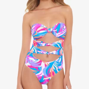 Salt + Cove Juniors' Tropical Breeze Knotted One-Piece Swimsuit