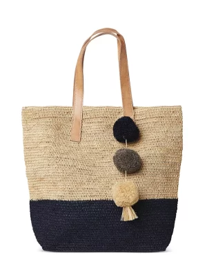 mar Y sol Montauk Color Block Raffia Tote