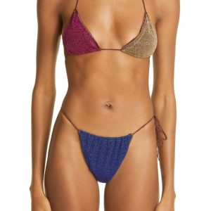 Lumiere Colorblock Glitter Microkini Two-Piece Swimsuit