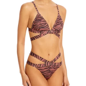 AQUA Swim Animal Print Strappy Bikini Top and Bottom