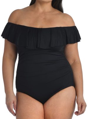 Off the Shoulder One-Piece Swimsuit LA BLANCA