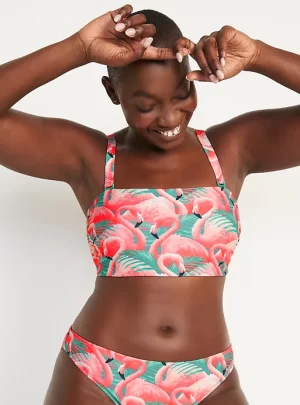 Printed Bandeau Swim Top for Women