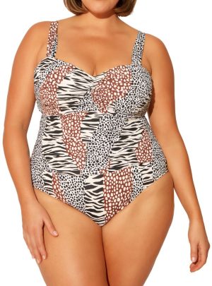 Some Like It Hot Shirred Underwire One-Piece Swimsuit BLEU BY ROD BEATTIE Plus