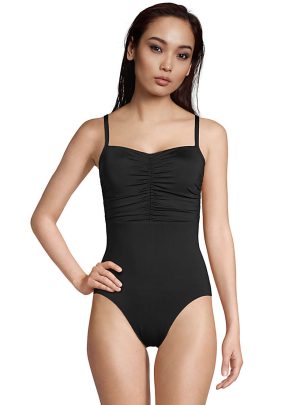 Women’s Chlorine Resistant Tummy Control Sweetheart One Piece Swimsuit with Adjustable Straps