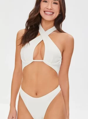 Cutout Halter One-Piece Swimsuit