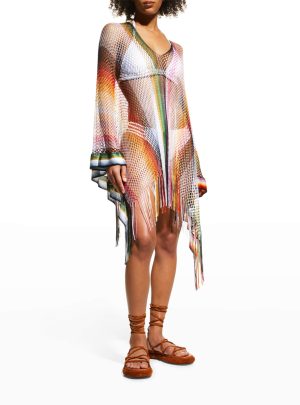 MISSONI MARE Short Multicolor Open-Knit Coverup